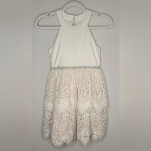 NWT Rare Editions -Girl's White Ivory Fancy Party Dress, Sz 10